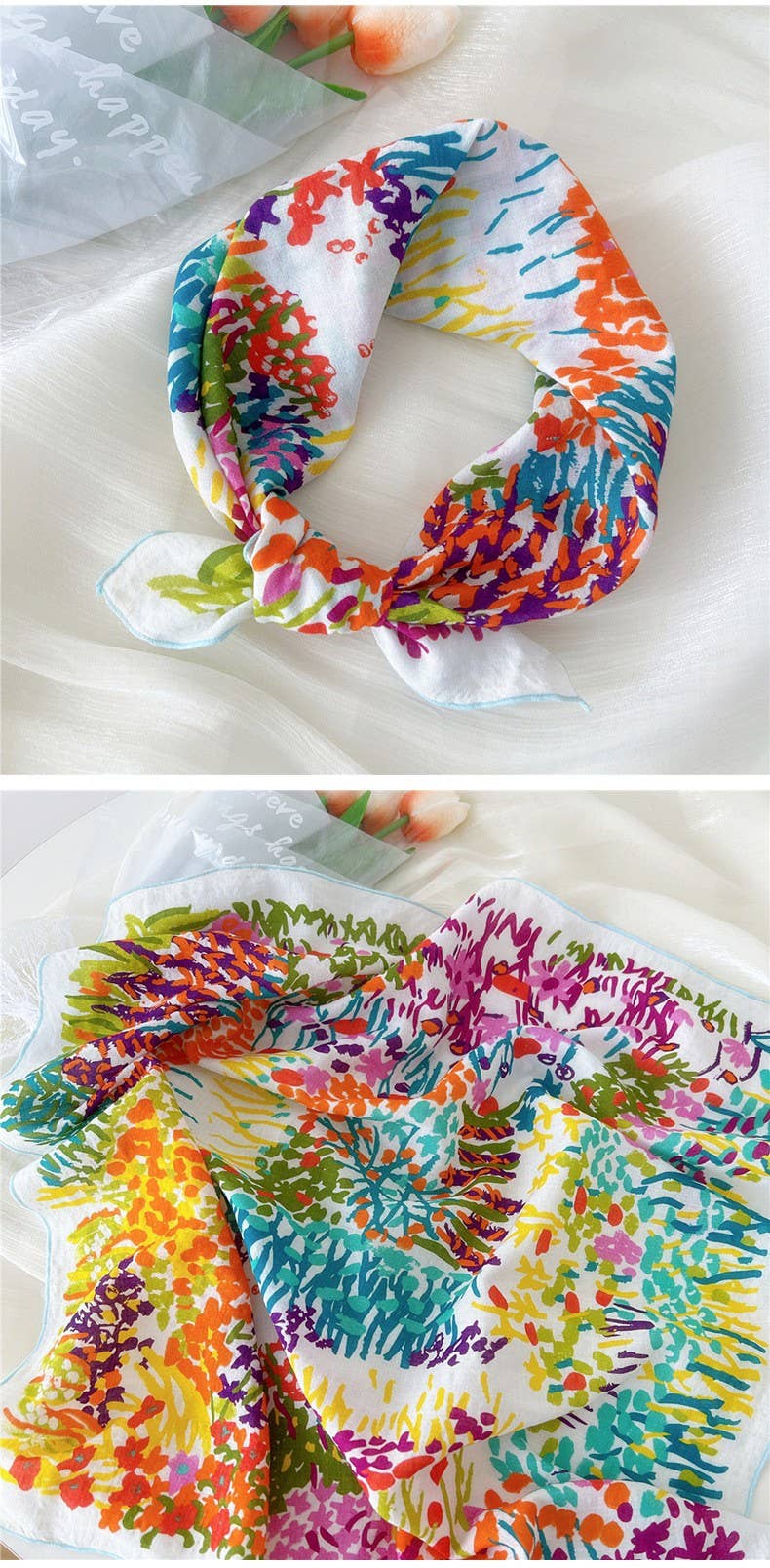 Fun and Floral Fashion Scarf