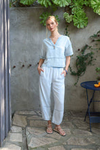 Washed Denim Split Neck Top (REG)