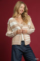 Irregular Stripe Cardigan in Taupe (REG)