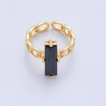 18K Filled Black CZ Solitaire Ring
