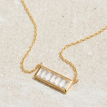 Gold Bar Baguette Necklace
