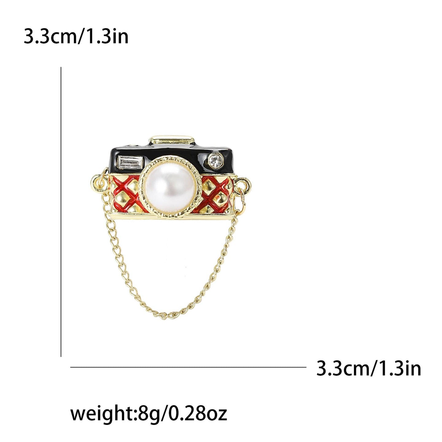 Camera Chain Brooch