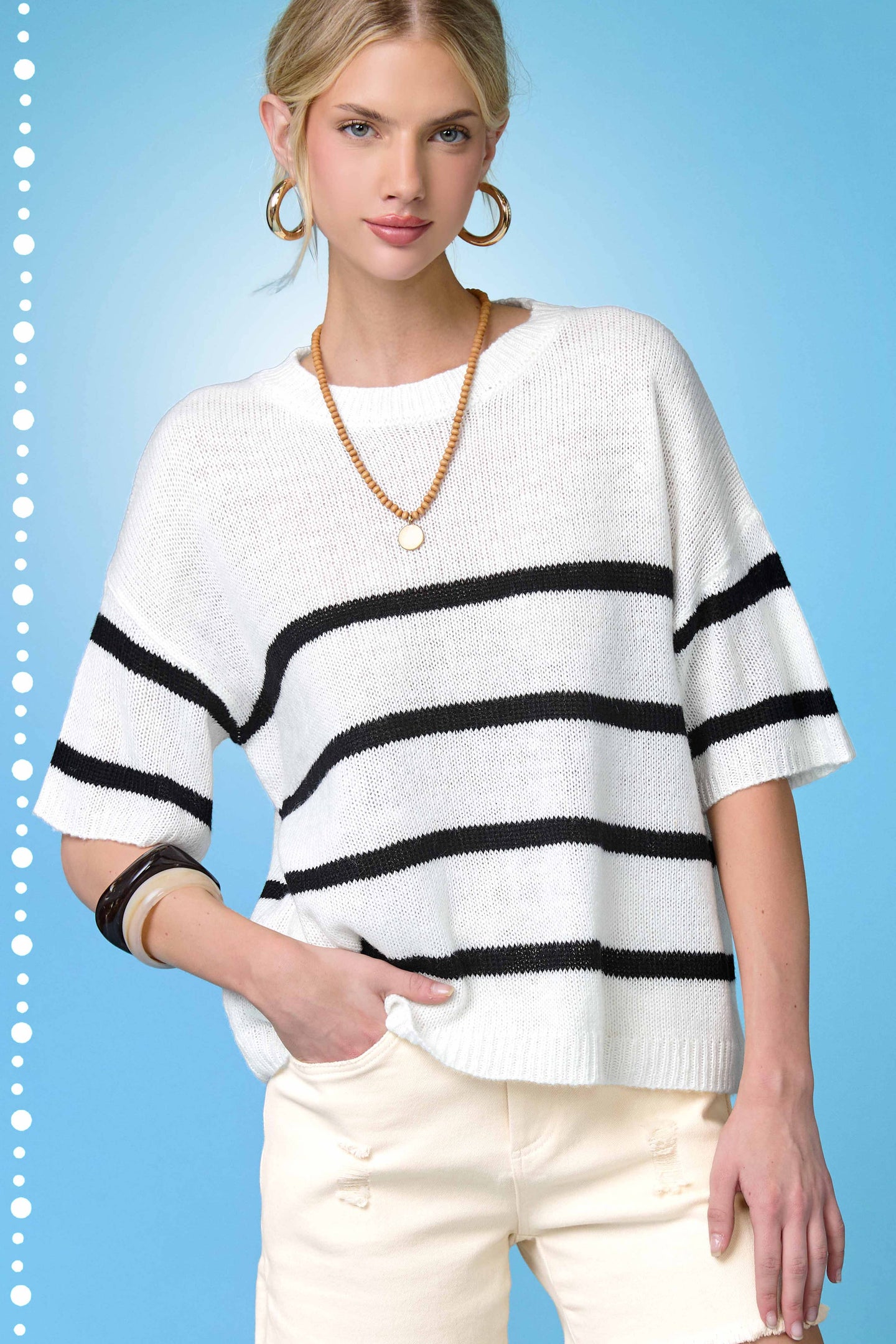 Cookies n Cream Boxy Striped Sweater (REG)