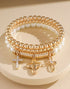 3-Layer Mixed Pearl & Cross Bracelet