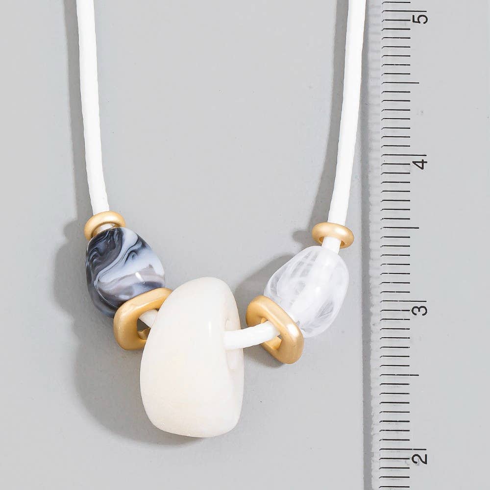 Resin and Metallic Cord Necklace
