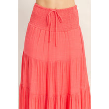 Tiered Drawstring Skirt in Coral Red (REG)