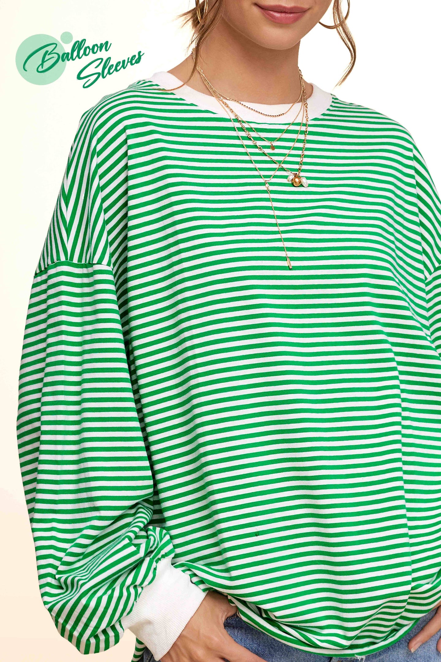 Apple Green Striped Top (REG)