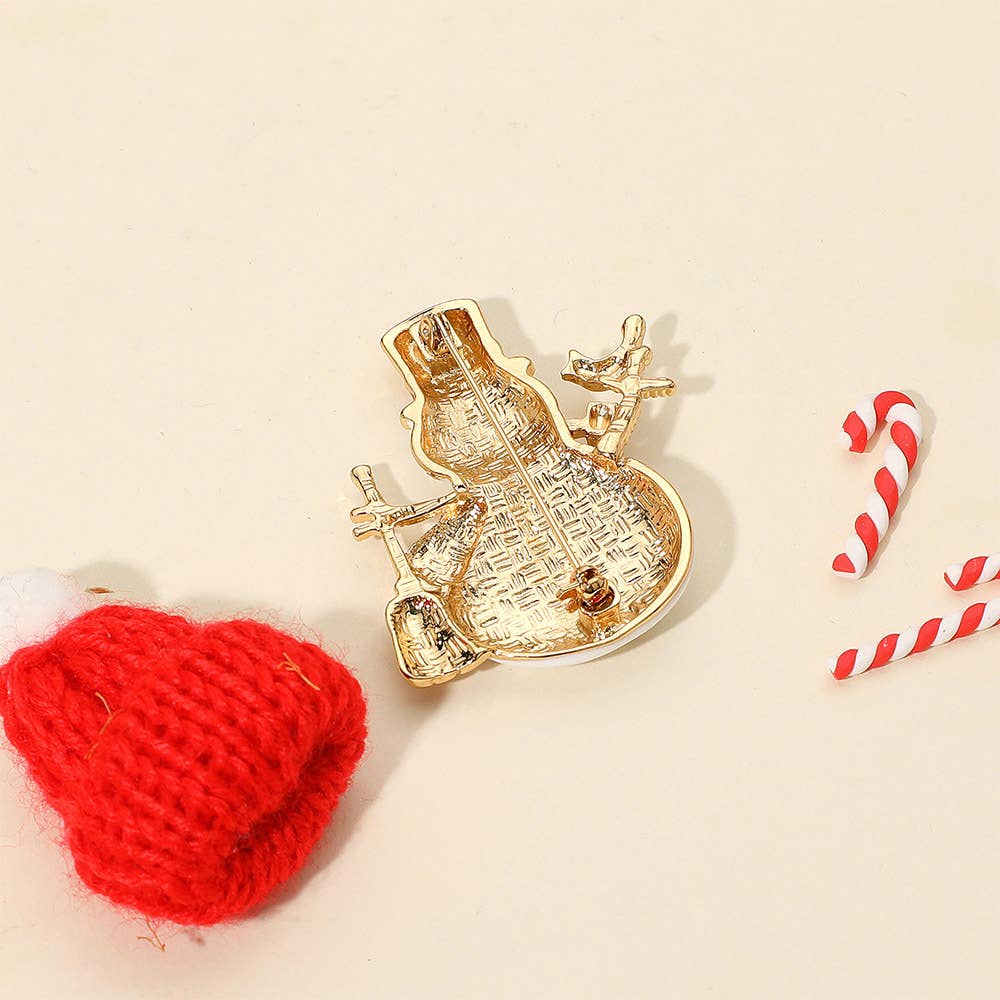 Festive Snowman Brooch