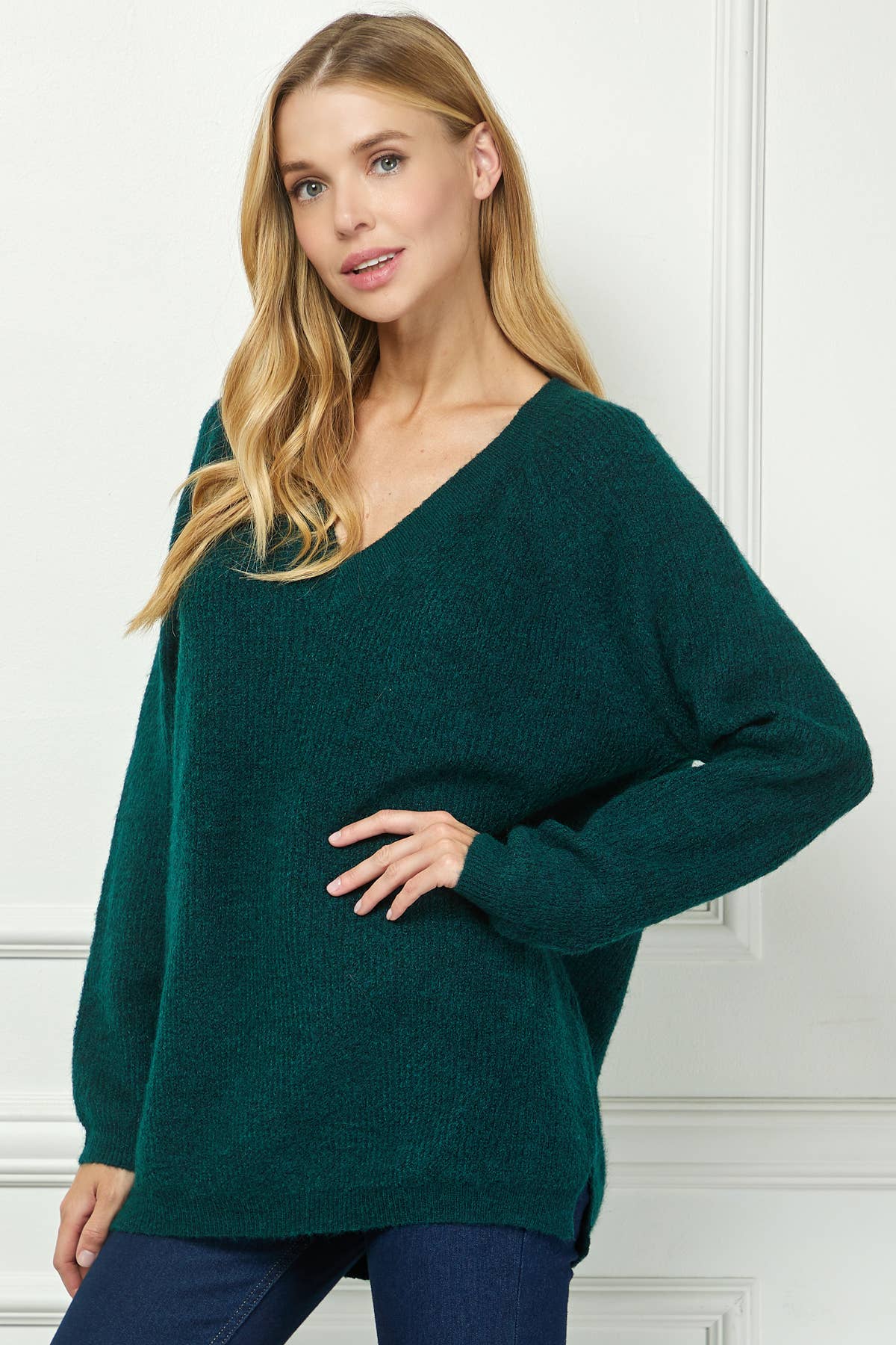 Everyday Wool Blend Sweater in Deep Teal (REG)