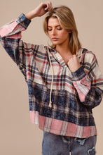 Plaid Combo Hoodie Top (REG)