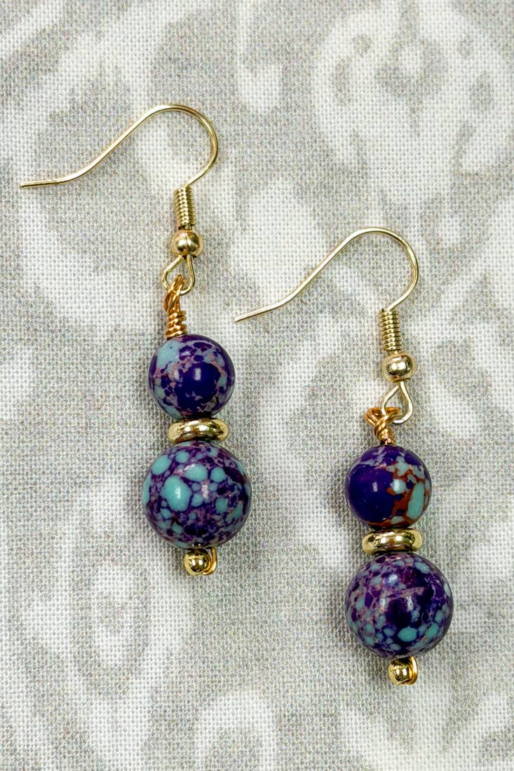 Blue/Purple Jasper Ruthie Earrings