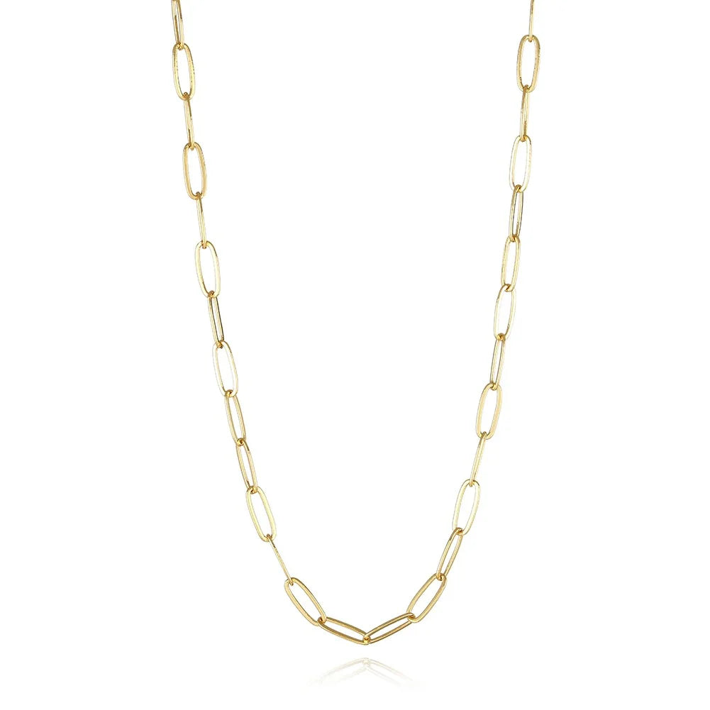 18K Gold Plated 28'' Paperclip Necklace