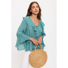 Cascade Bell Sleeve Top in Teal (REG)