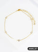 18K Dipped Bezel CZ Anklet
