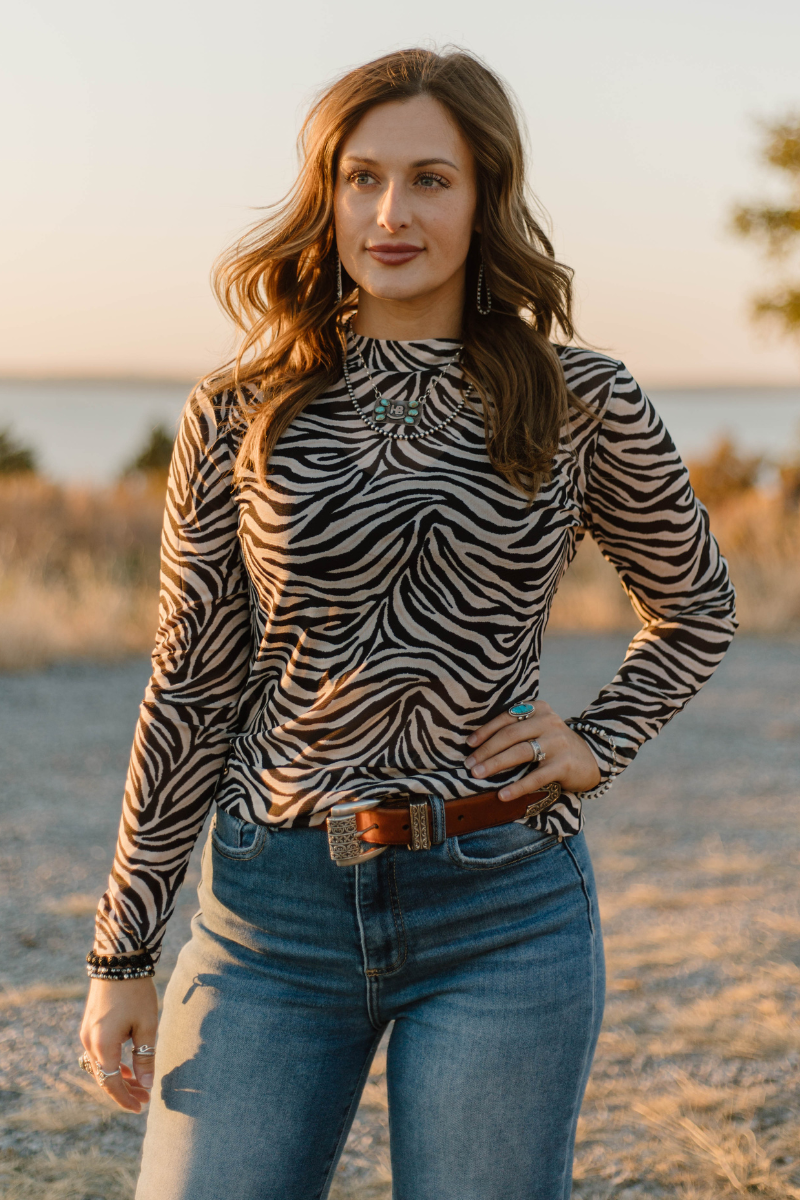 Safari Zebra Mesh Top (REG/PLUS)