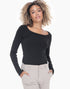 Slim Fit Scoop Top in Black (REG/PLUS)