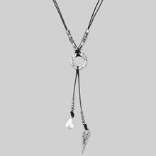 Silver Spike Cord Necklace