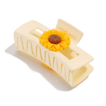 Sunflower Charm Rectangular Claw Hair Clip