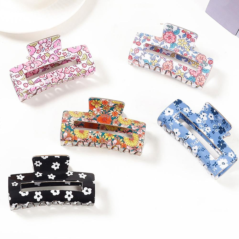 Floral Print Claw Clip