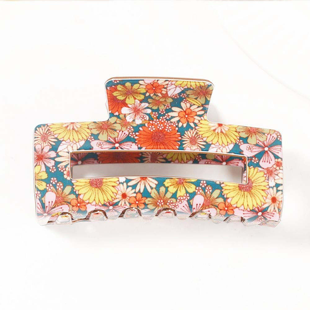 Floral Print Claw Clip