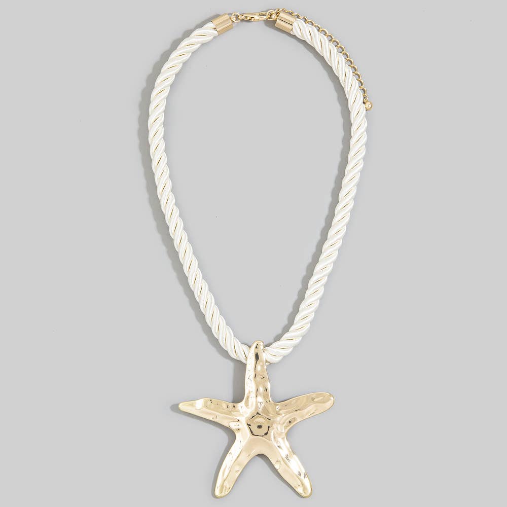 Twisted Cord Starfish Necklace