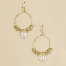 Pearl And Disc Charmed Hoop Earrings