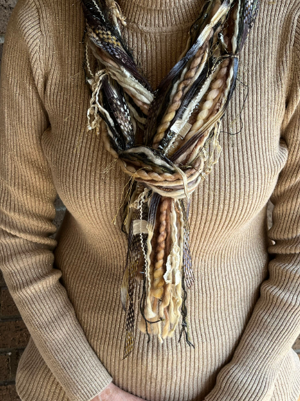 Beige and Black Scarf