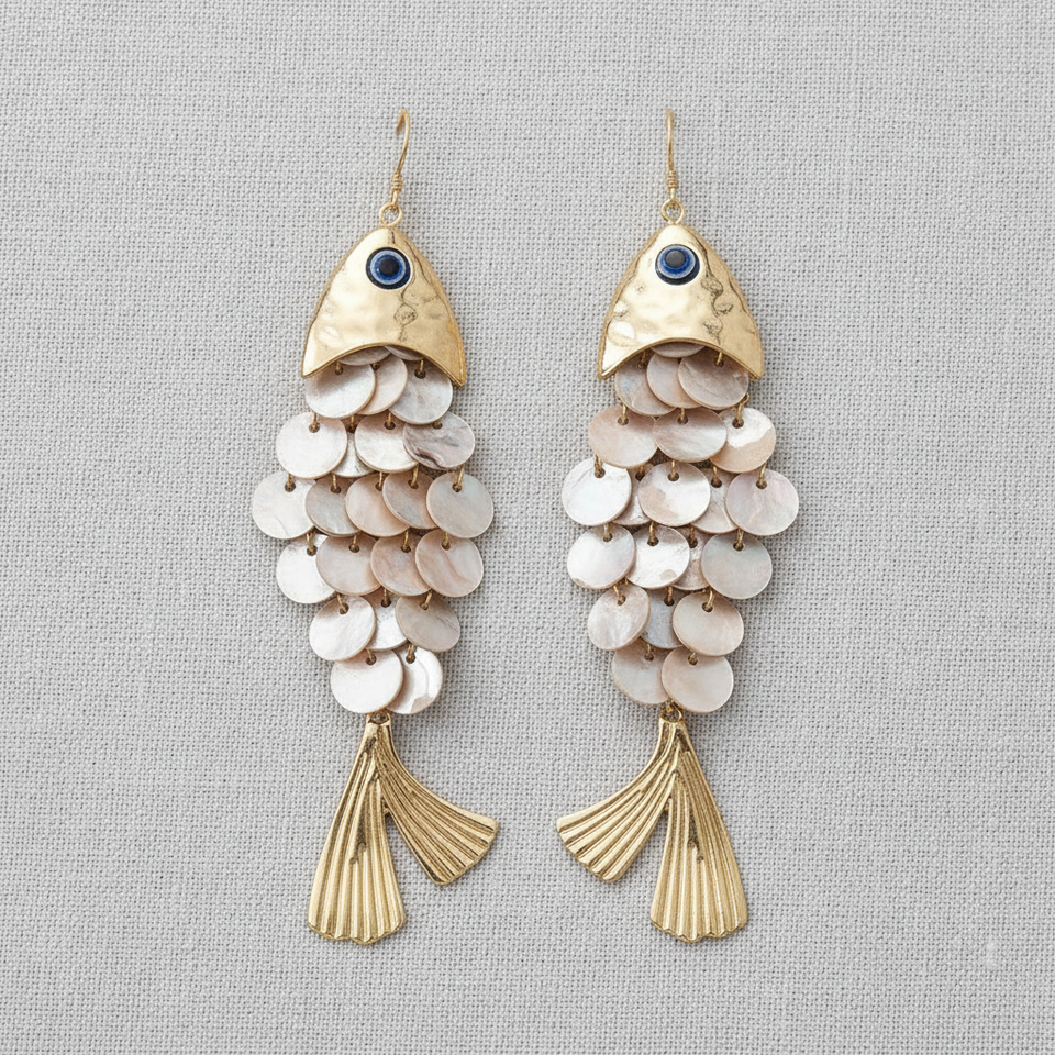 Shell Tassel Fish Earrings