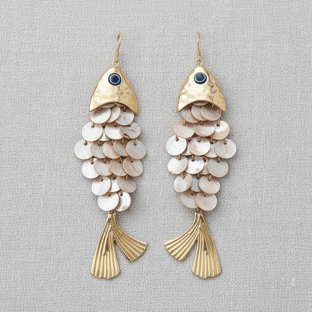 Shell Tassel Fish Earrings