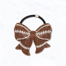 Sparkling Football Bow Hair Tie