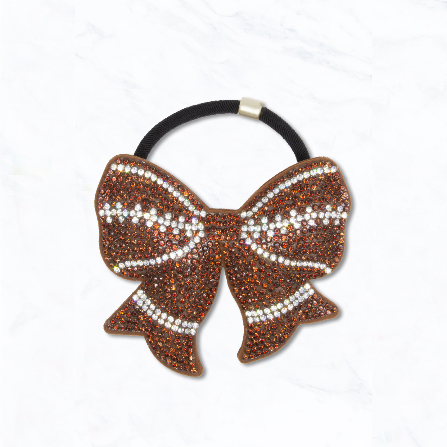 Sparkling Football Bow Hair Tie