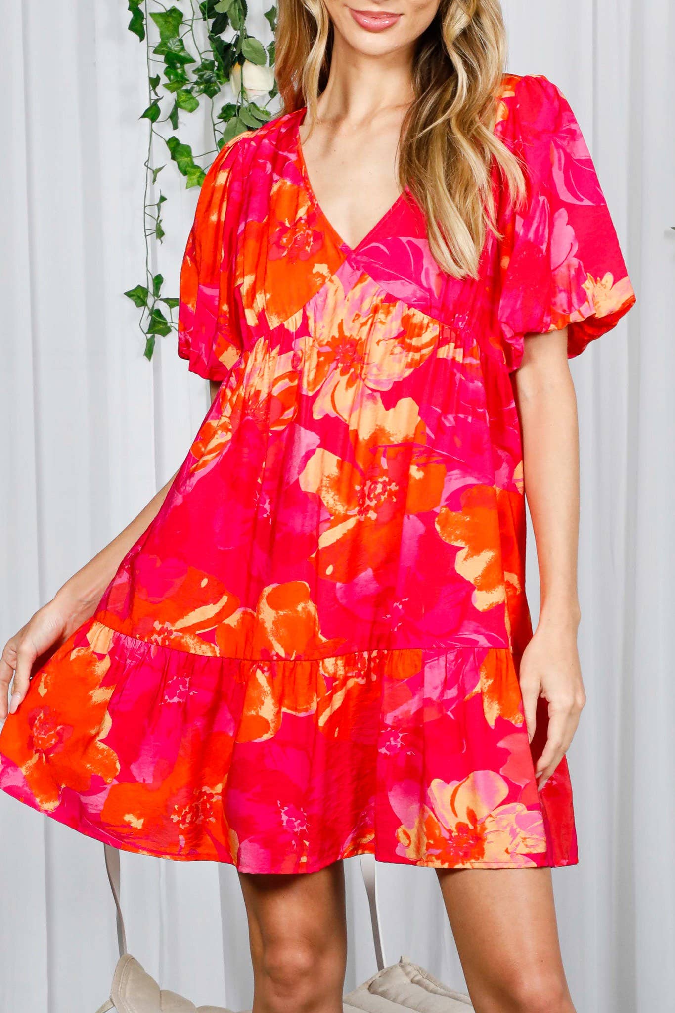Summer Heat Floral Mini Dress (REG)