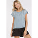 Button Back Denim Top (REG)