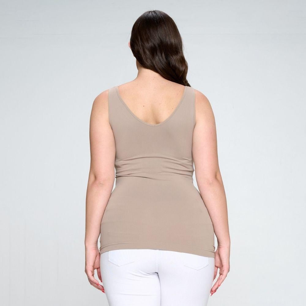 Light Mocha Reversible Seamless Tank (REG/PLUS)