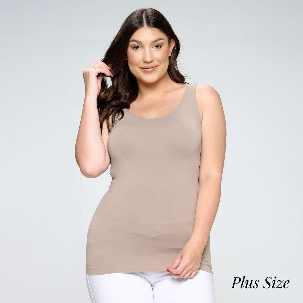 Light Mocha Reversible Seamless Tank (REG/PLUS)