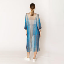 Two Tone Fringe Kimono in Turquoise (REG)