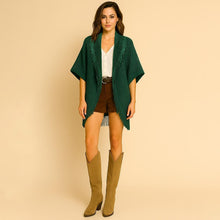 Ever Soft Fringe Cardigan in Green