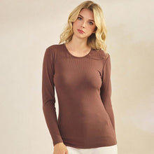 Judson Pure Comfort Ribbed Top in Coffee (REG)