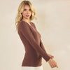 Judson Pure Comfort Ribbed Top in Coffee (REG)
