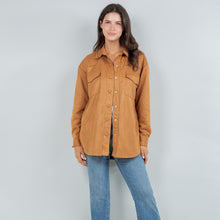 Suede Snap Jacket in Khaki (REG/PLUS)