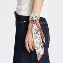 Checkered Floral Twilly Scarf