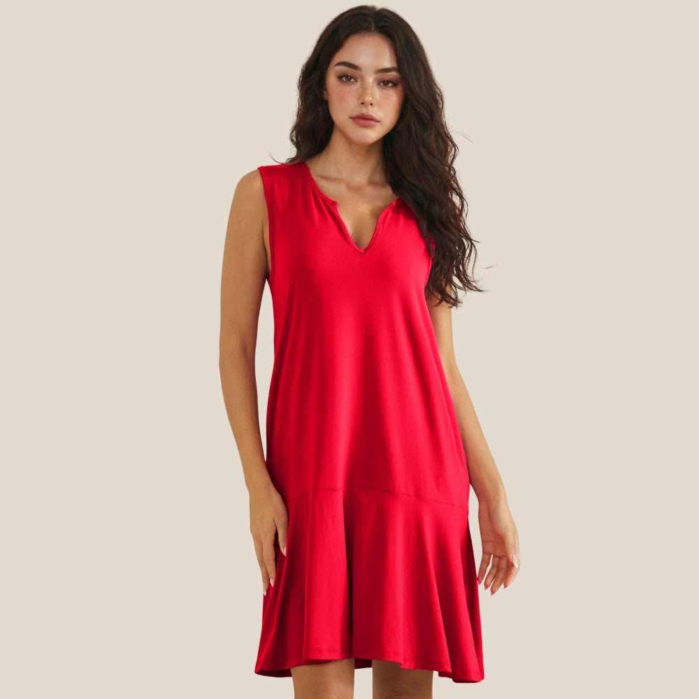Erika Sleeveless Dress in Red (REG)