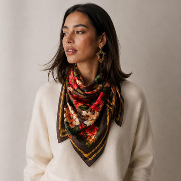 Poinsettia Print Fashion Scarf