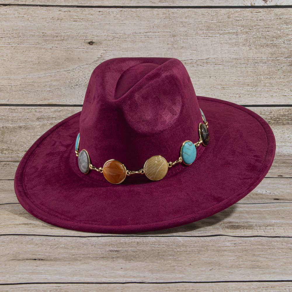Stone Chain Fedora Hat