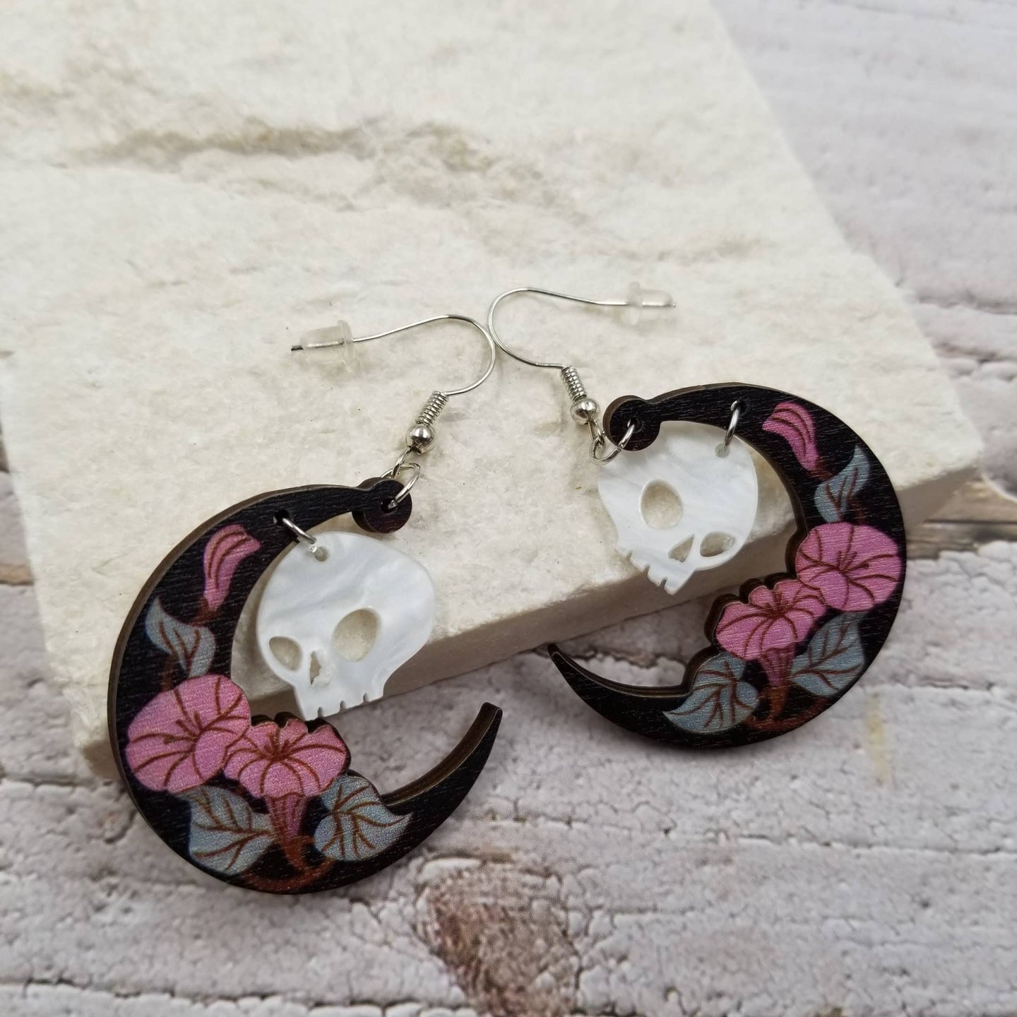 Skull Moon Earrings