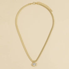 Oval CZ Bezel Necklace