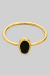 Black Oval Stone Ring