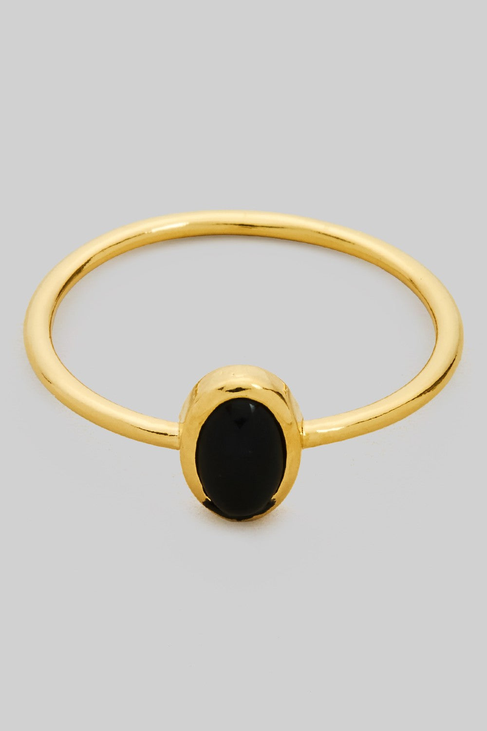 Black Oval Stone Ring