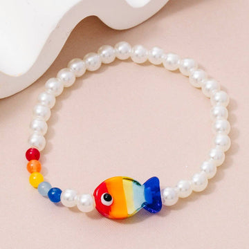Rainbow Fish Pearl Bracelet