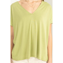 Classic V-Neck Dolman Top in Pale Olive (REG)